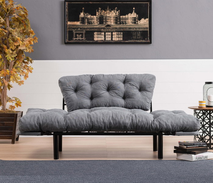Atelier Del Sofa Nitta - Sofá-Cama de 2 Plazas Gris Atelier Del Sofa Nitta - Sofá-Cama de 2 Plazas Gris